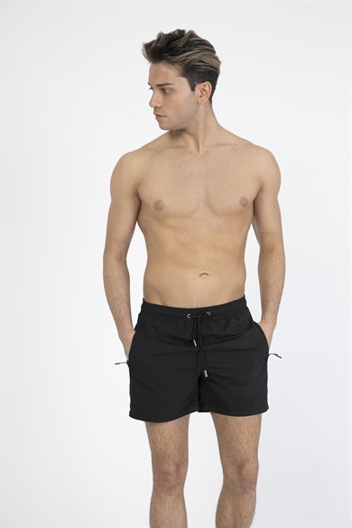 Siyah Standart Boy Erkek Mayo Deniz Şortu 