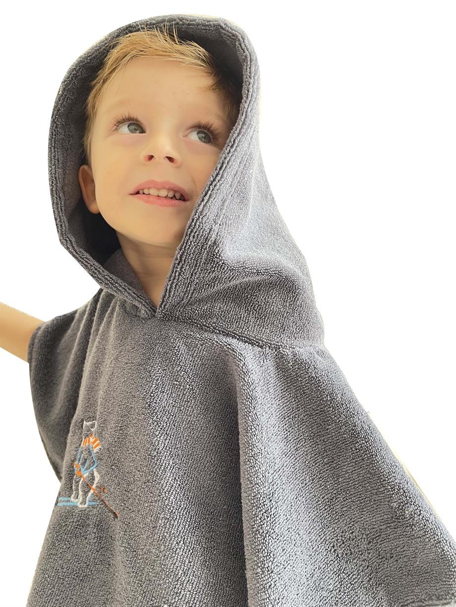 Nakış Detaylı Çocuk Panço Havlu 