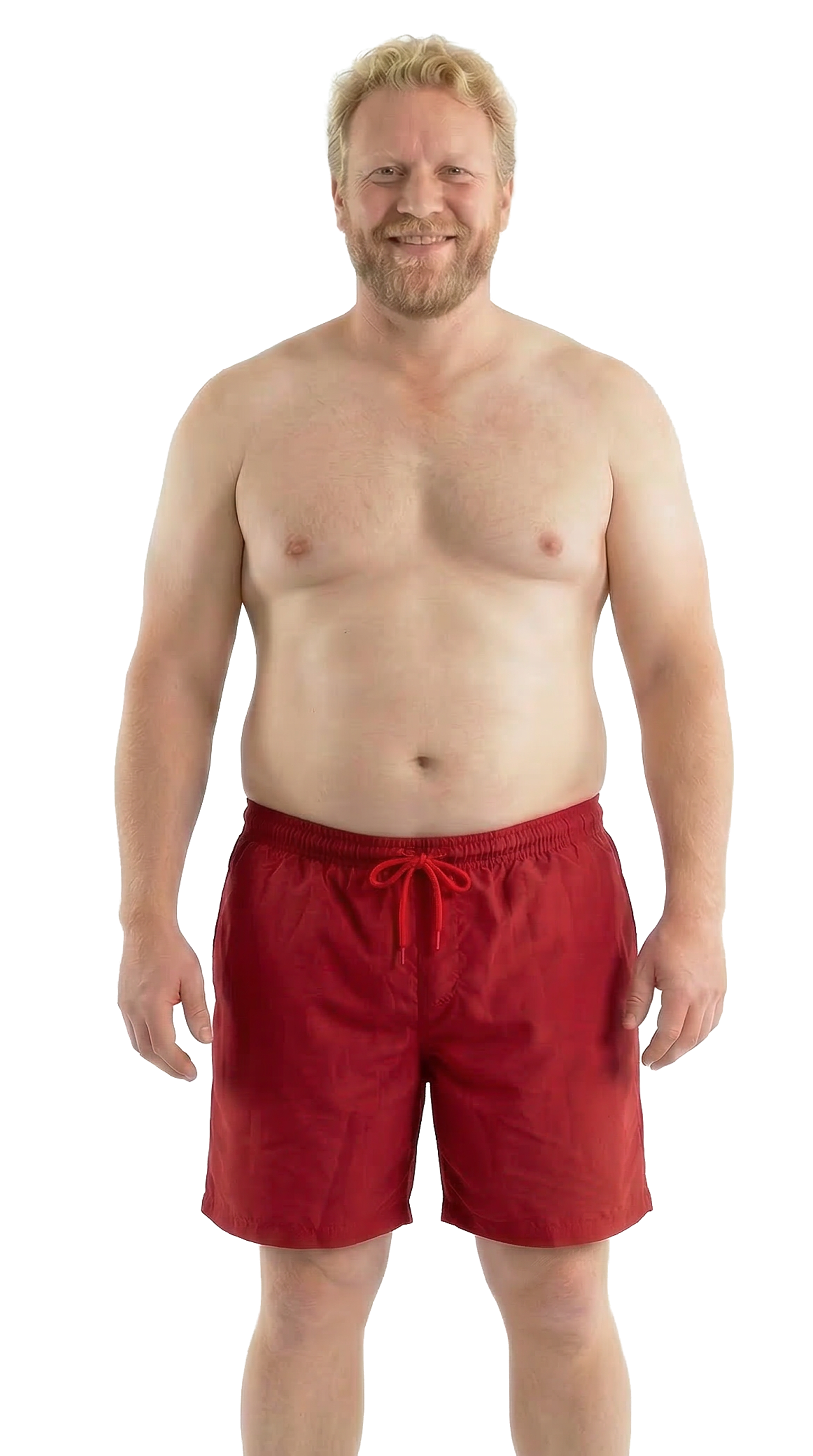 Kırmızı Büyük Beden Standart Boy Erkek Mayo Deniz Şortu 