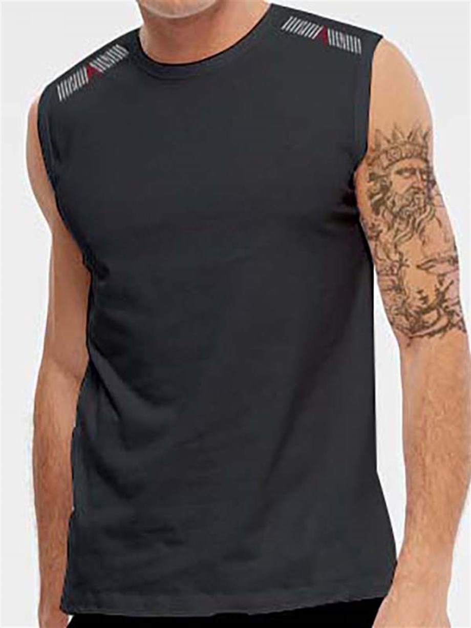 Antrasit Sıfır Kol Erkek T shirt