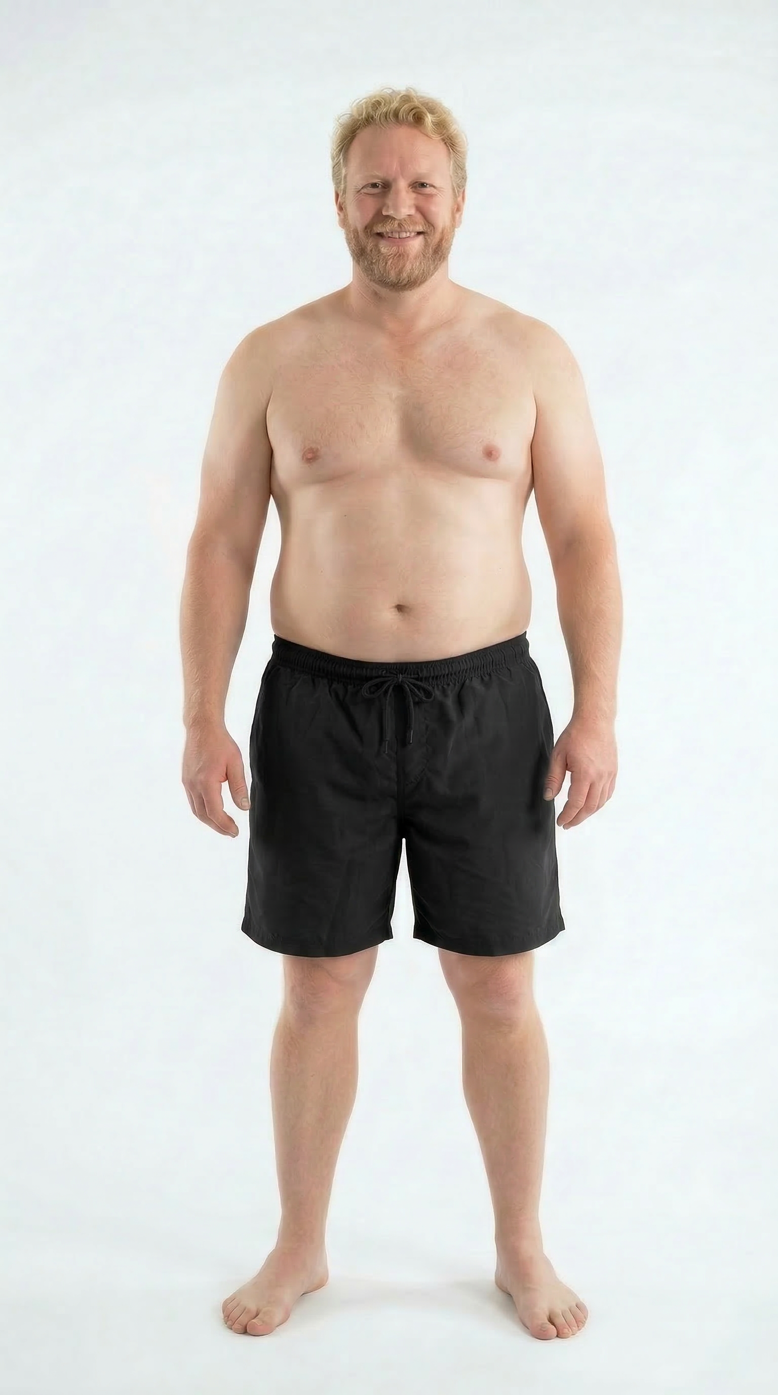 Siyah Büyük Beden Standart Boy Erkek Mayo Deniz Şortu 