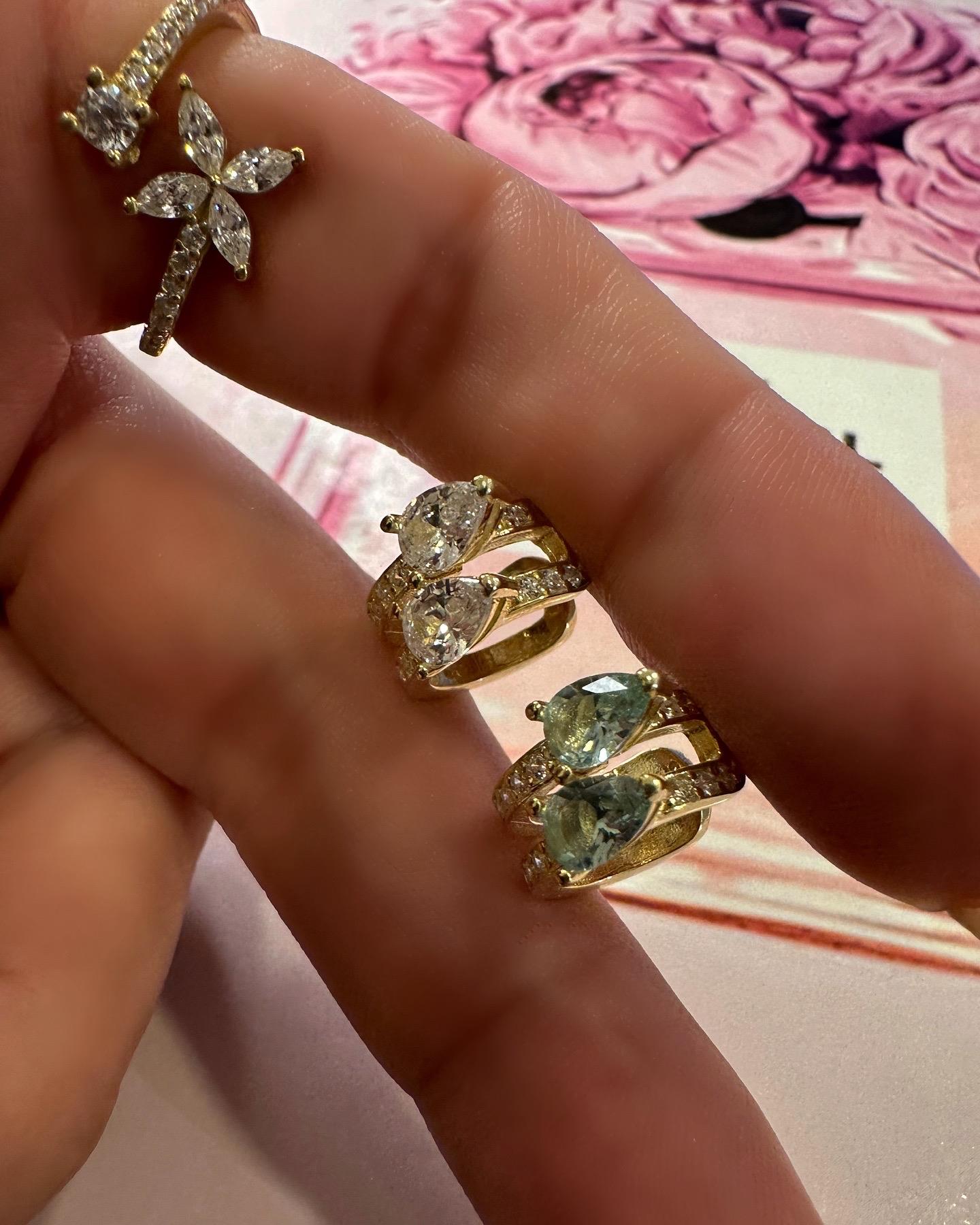 ÇİFT DAMLA TAŞ EARCUFF