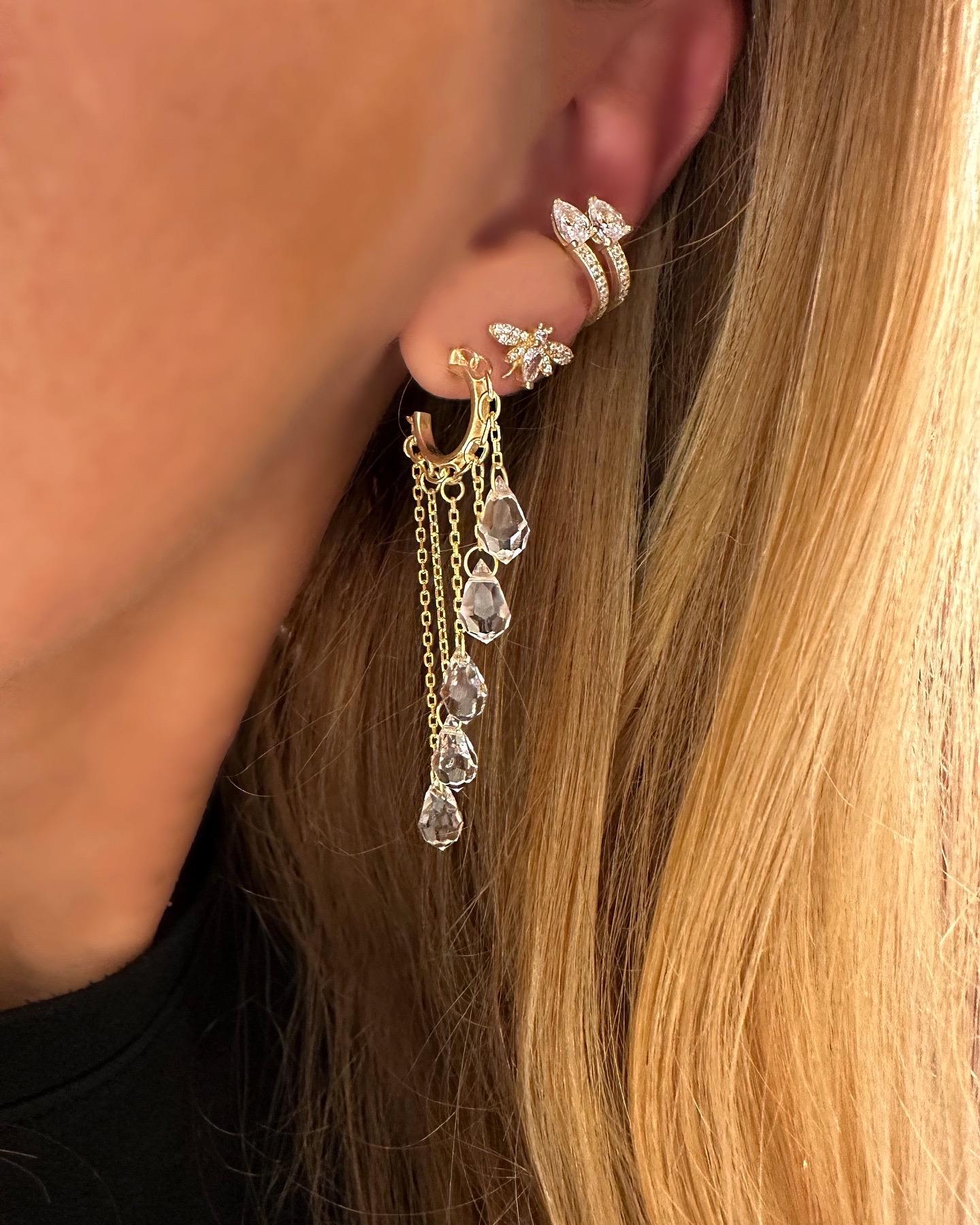 ÇİFT DAMLA TAŞ EARCUFF