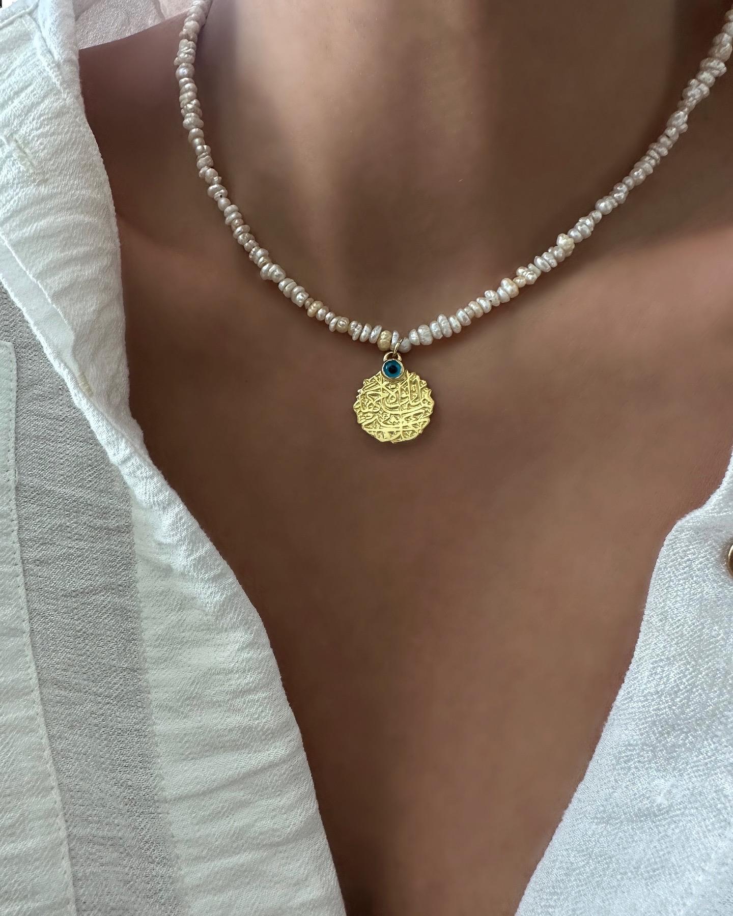 İNCİ GÜMÜŞ NAZAR DETAY KOLYE