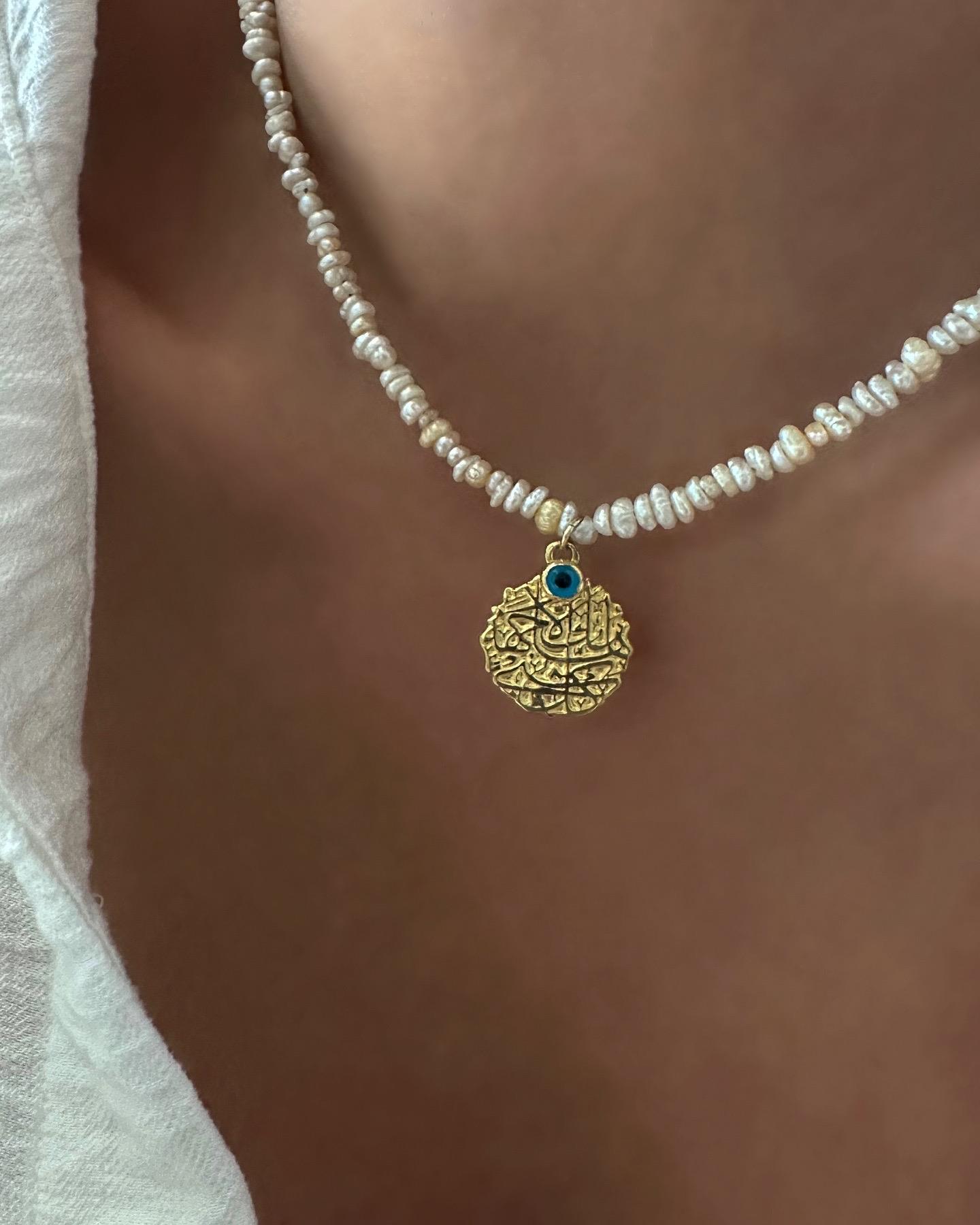 İNCİ GÜMÜŞ NAZAR DETAY KOLYE