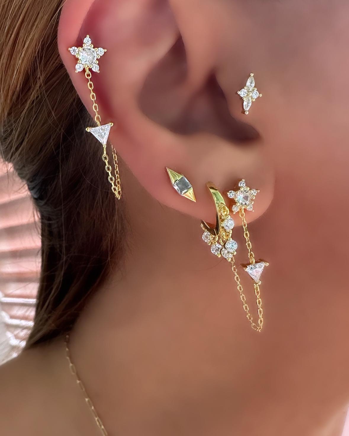 MİNİ TAŞLI ÜÇÜNCÜ DELİK KÜPESİ