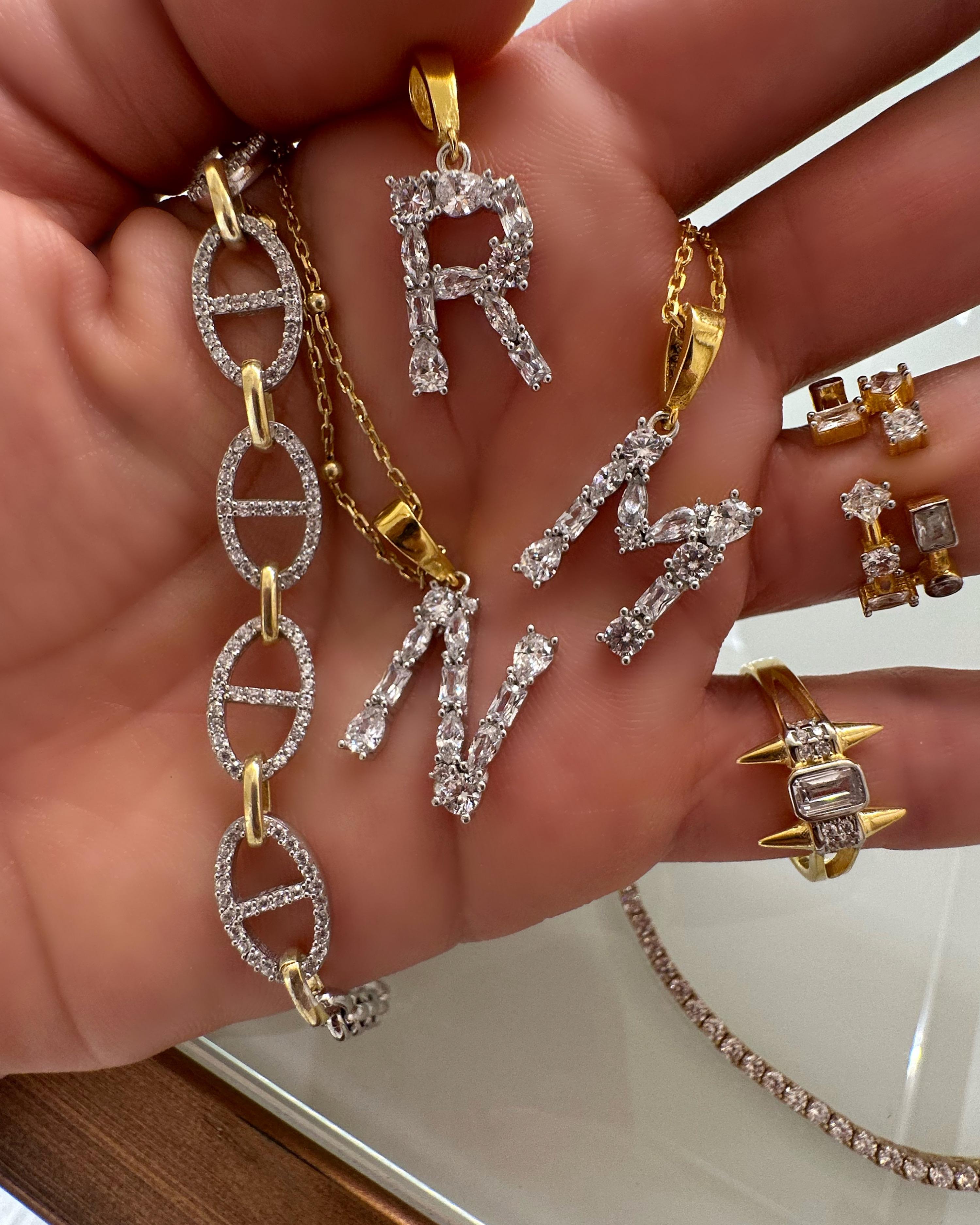 MİX TAŞ HARF KOLYE UCU