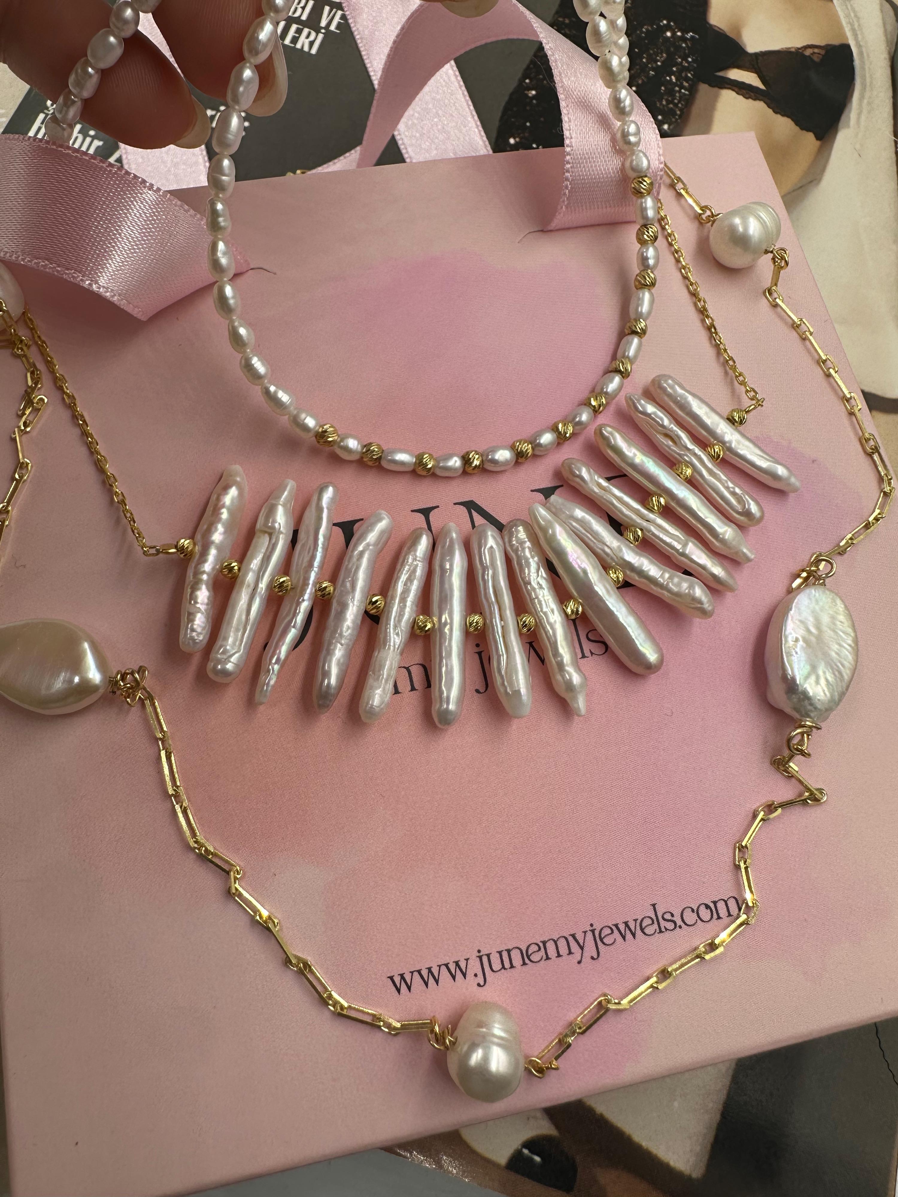 SIRA LİNE İNCİ KOLYE