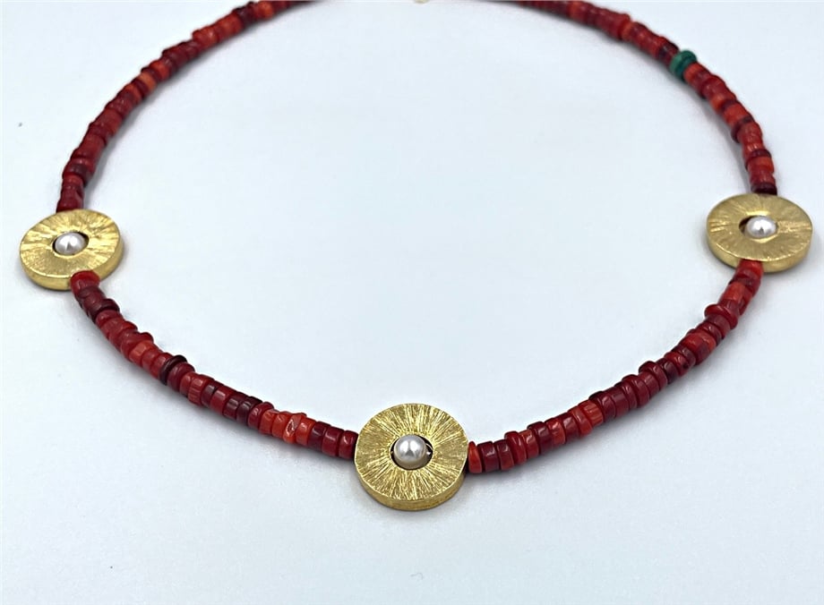 ÜÇLÜ GÜMÜŞ MERCAN KOLYE