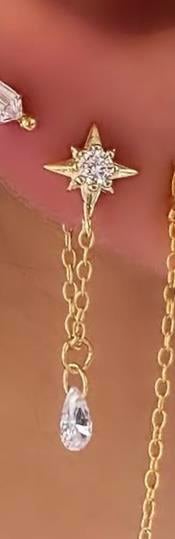 YILDIZ KRİSTAL ZİNCİR KÜPE