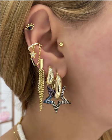 ARKA DÖNMELİ ÜÇ ZİNCİR KÜPE