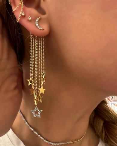 AY YILDIZ ZİNCİR KÜPE