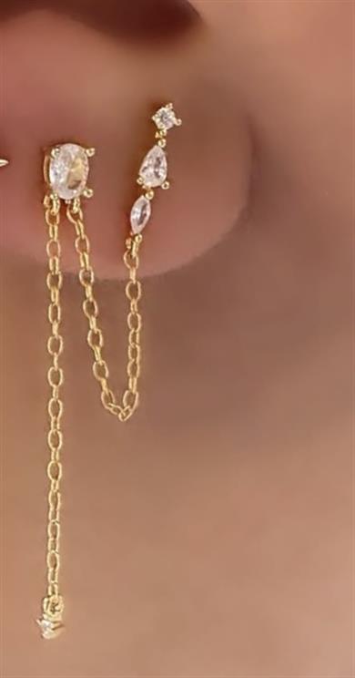 ÇİFT DELİK ZİNCİR KÜPE