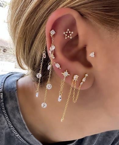 ÇİFT DELİK ZİNCİR KÜPE