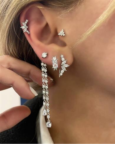 ÇİFT SIRA ARKA TAKMA TEK TAŞ KÜPE