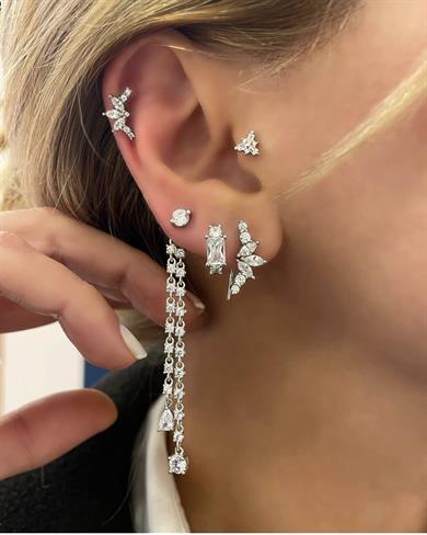 ÇİFT SIRA ARKA TAKMA TEK TAŞ KÜPE