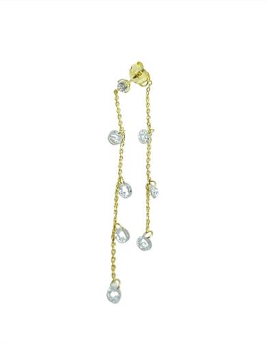 ÇİFT TATAFLI KRİSTAL ZİNCİR KÜPE