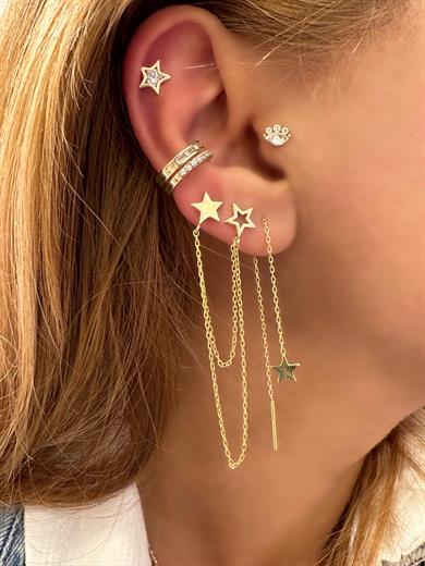 ÇİFT ZİNCİR YILDIZ KÜPE