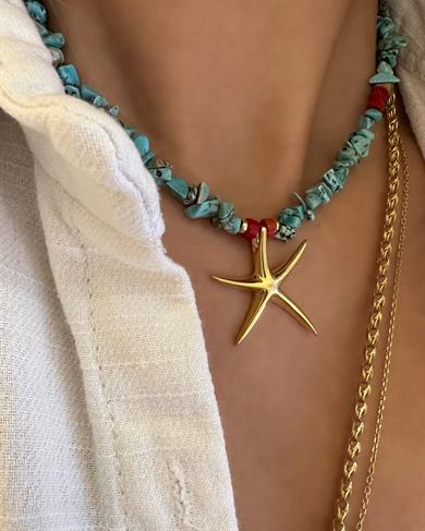 DOĞAL TAŞ & DENİZ YILDIZI KOLYE