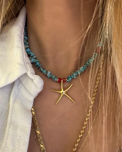 DOĞAL TAŞ & DENİZ YILDIZI KOLYE