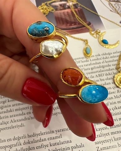 DOĞAL TAŞ GÜMÜŞ YÜZÜK