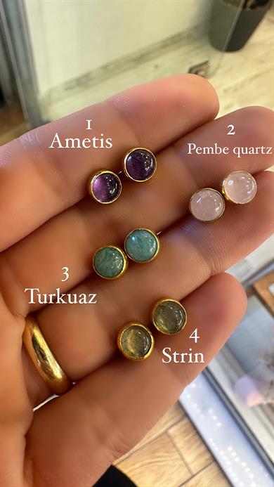 DOĞAL TAŞ YUVARLAK KÜPE