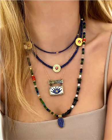 EL YAPIMI KARE KESİM TILSIM KOLYE