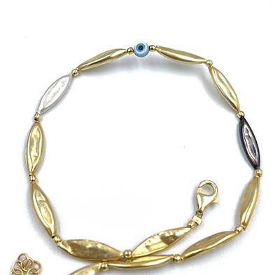 EL YAPIMI LEAF GÜMÜŞ & NAZAR HALHAL