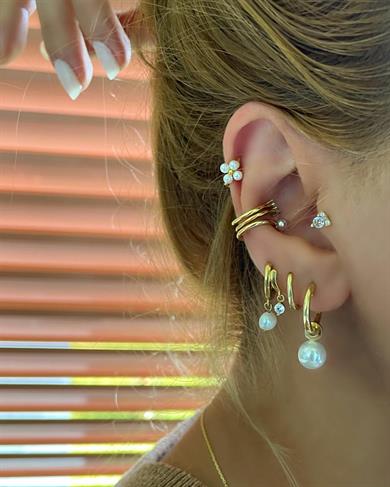 İNCİ DETAY MİNİ TAŞLI EARCUFF