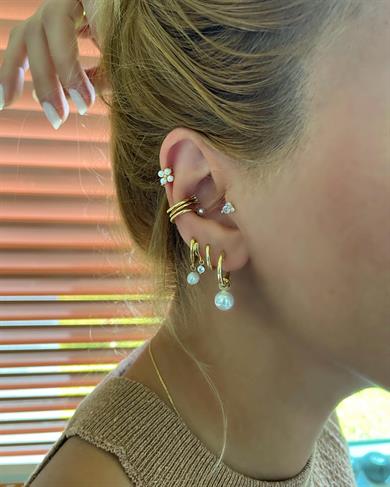 İNCİ DETAY MİNİ TAŞLI EARCUFF