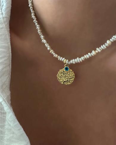 İNCİ GÜMÜŞ NAZAR DETAY KOLYE