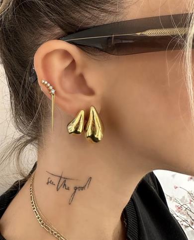 İTHAL SU DAMLASI KÜPE (ORTA BOY)