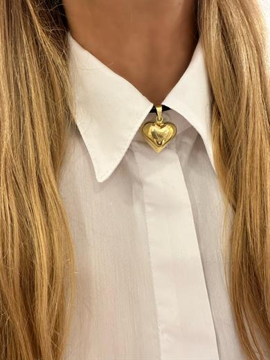 KALIN DERİDE BALON KALP KOLYE