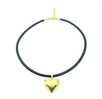 KALIN DERİDE BALON KALP KOLYE