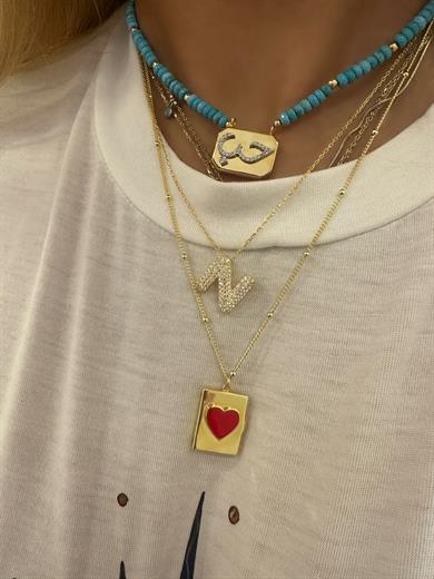 KAPAKLI KALP MADALYON KOLYE