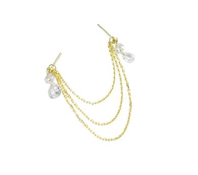 KRİSTAL TEK TAŞ ÇİFT DELİK KÜPE