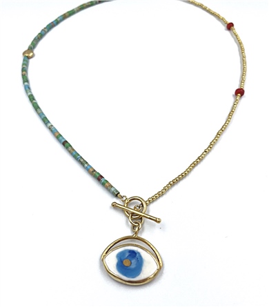 LENY DOĞAL TAŞ GÖZ KOLYE