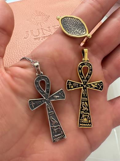 MAXİ BOY MISIR ŞANS SEMBOLLÜ ANLH KOLYE UCU