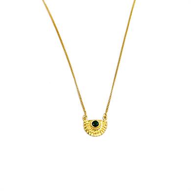 NATUREL TAŞ SERİ YELPAZE FORM KOLYE