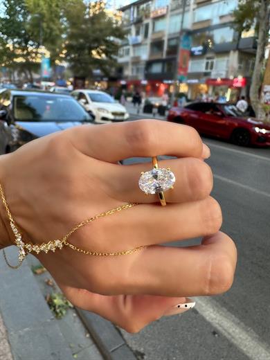 OVAL KESIM TEK TAS YUZUK