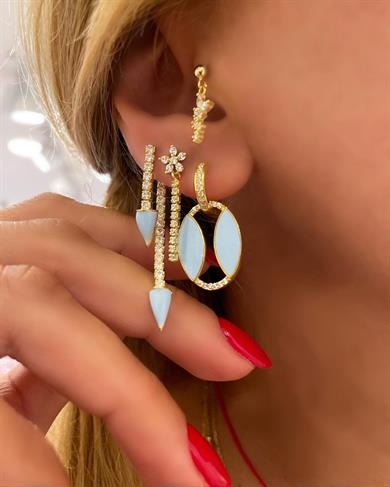 OVAL MİNE GÜMÜŞ KÜPE