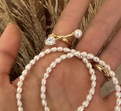 TEK TAŞ & İNCİ OK YÜZÜK