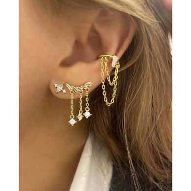 TEK TAŞ ZİNCİR EARCUFF