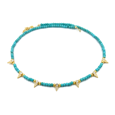 TURKUAZ GÜMÜŞ MIZRAK KOLYE