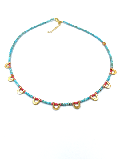 TURUNCU DETAY TROY KOLYE