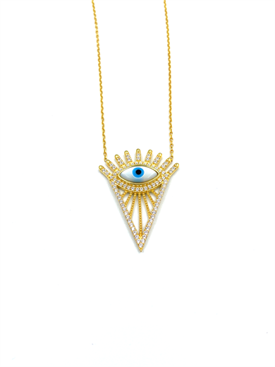 ÜÇGEN KRALİÇE GÖZ KOLYE