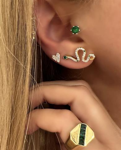 YEŞİL TEK TAŞ PIERCING