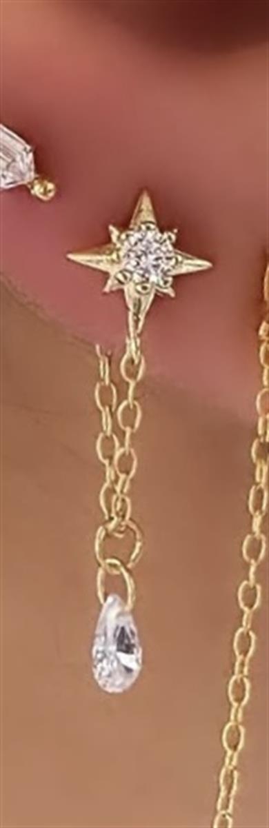 YILDIZ KRİSTAL ZİNCİR KÜPE