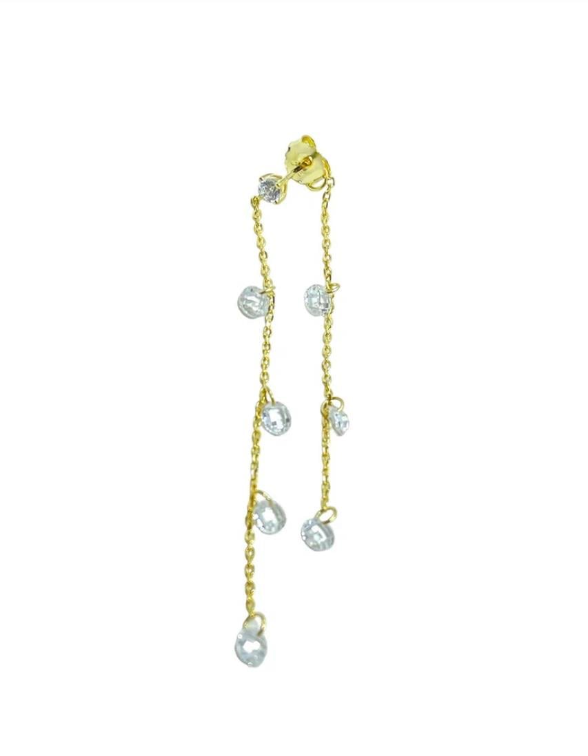ÇİFT TATAFLI KRİSTAL ZİNCİR KÜPE