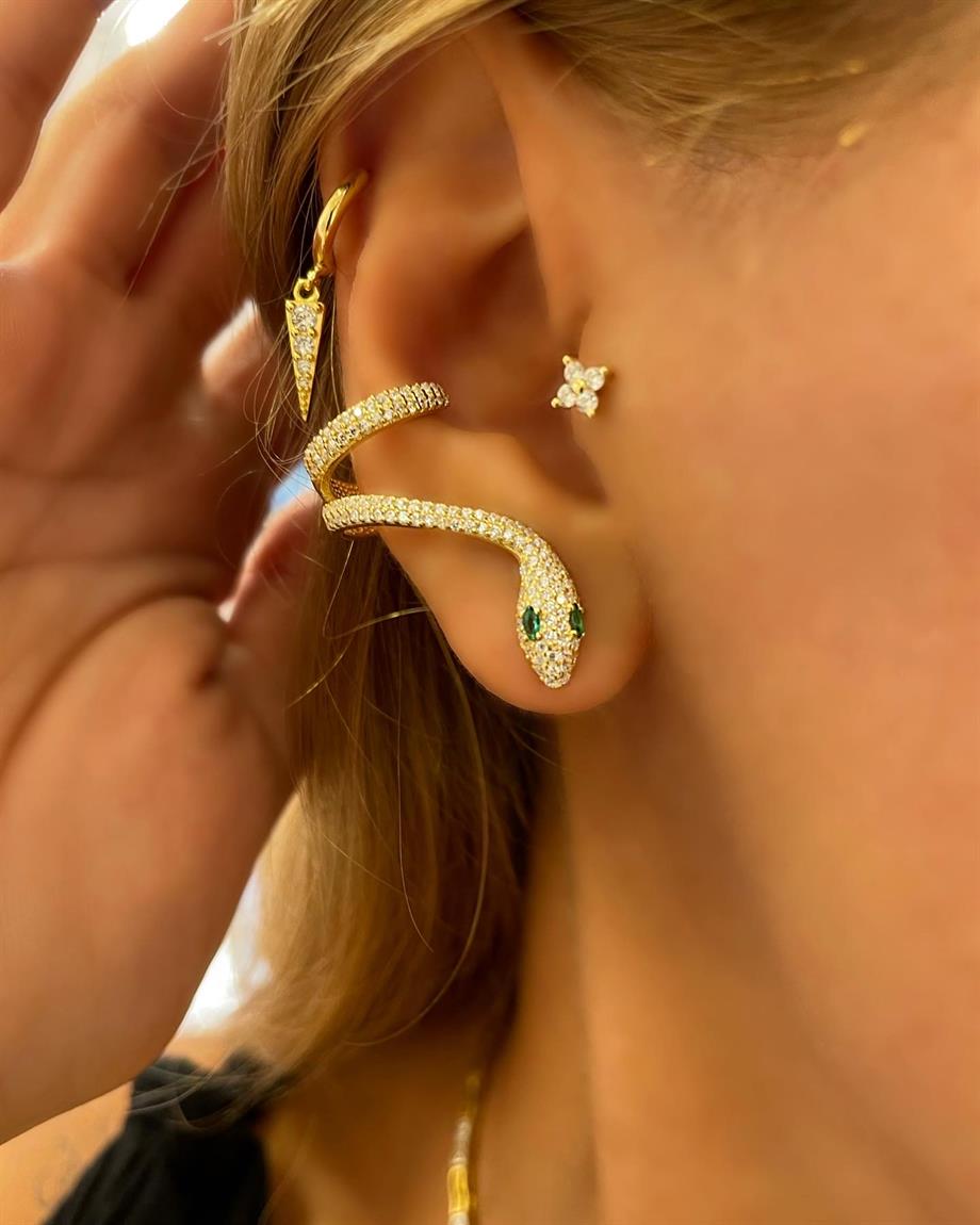 EARCUFF GEÇMELİ YILAN KÜPE